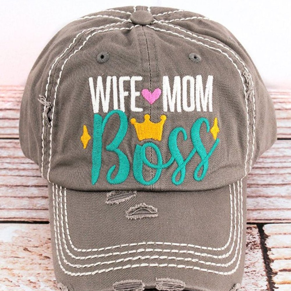NWT Distressed Wife Mom Boss Cap - Picture 1 of 3